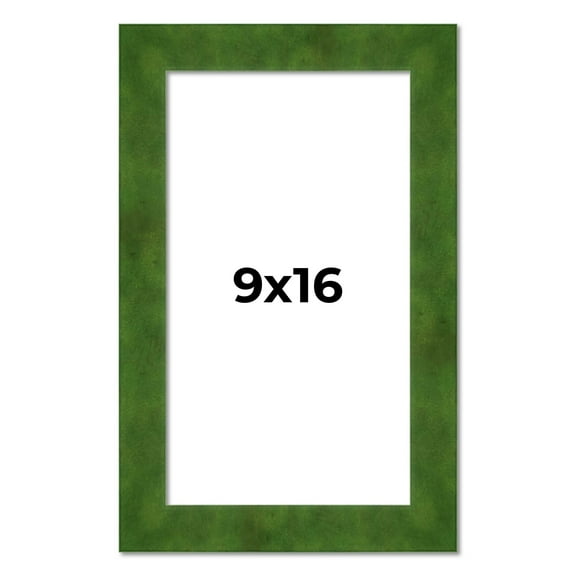 9x16 Frame Green Burl Solid Wood Picture Frame | 1.75 Inches Moulding Width | Interior Frame Depth