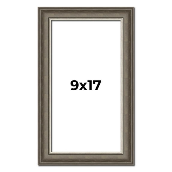 9x17 Frame Brown Solid Wood Picture Frame | 1.75 Inch Moulding Width | Austin Frame Complete with