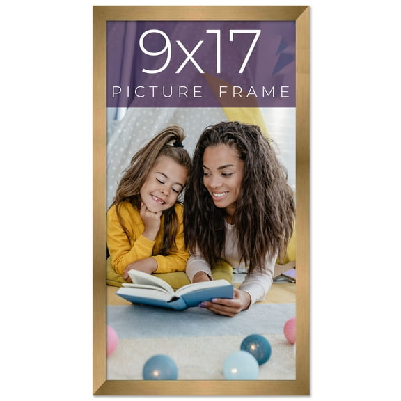 9x17 Frame Gold Bronze Solid Wood Picture Frame Width 0.75 Inches | Interior Frame Depth 0.5 Inches