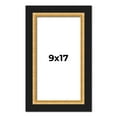 thumbnail image 1 of 9x17 Frame Gold Real Wood Picture Frame Width 2.25 Inches | Interior Frame Depth 0.5 Inches |, 1 of 8