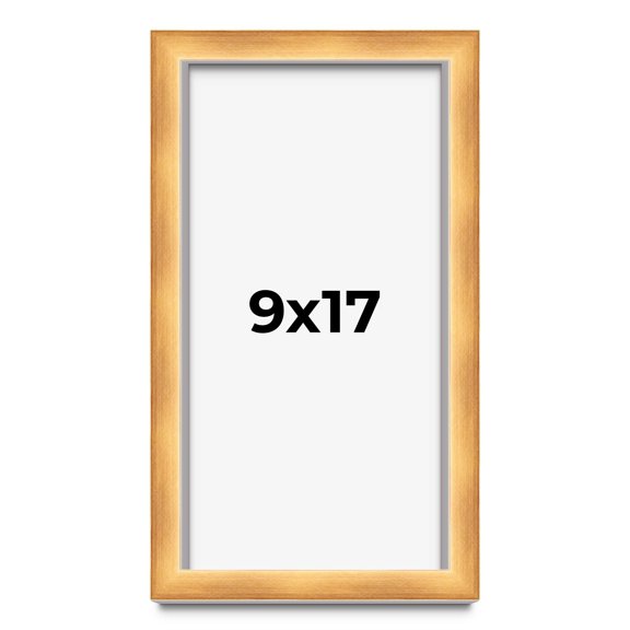 9x17 Shadow Box Bronze Cross-Brushed Display Frame | 1.625 Inches Deep Solid Wood | UV Resistant
