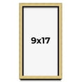 thumbnail image 1 of 9x17 Shadow Box Frame Gold | 1.375 Inches Deep Real Wood Contemporary Shadowbox Display Frame | UV, 1 of 7