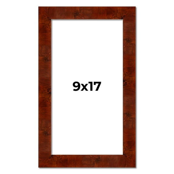 9x17 Walnut Brown Veneer Real Wood Picture Frame Width 1.75 inches | Interior Frame Depth 0.5