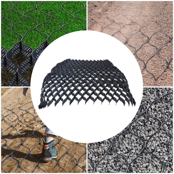 9x17Ft Ground Grid Scalable Ground Grid Gravel Grid Geo Grid Driveway Black US