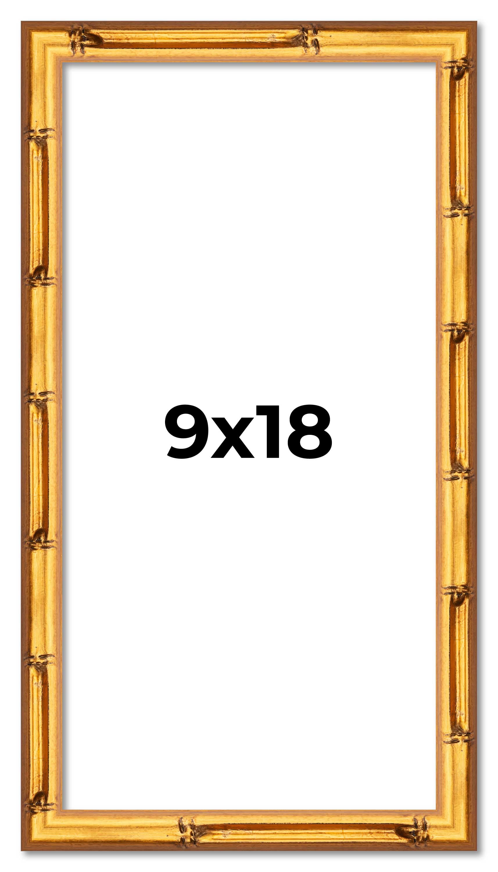 9x18 Frame Gold Bamboo Solid Wood Picture Frame | 0.75 Inch Moulding ...