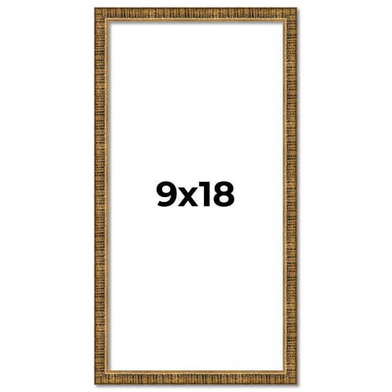 9x18 Frame Gold Kingsley Distressed Solid Wood Picture Frame Width 0.75 Inches | Interior Frame