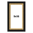 thumbnail image 1 of 9x18 Frame Gold Real Wood Picture Frame Width 2.25 Inches | Interior Frame Depth 0.5 Inches |, 1 of 8