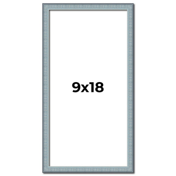 9x18 Frame Rustic Sky Blue Solid Wood Picture Frame | 0.75 Inch Moulding Width |Includes UV Acrylic
