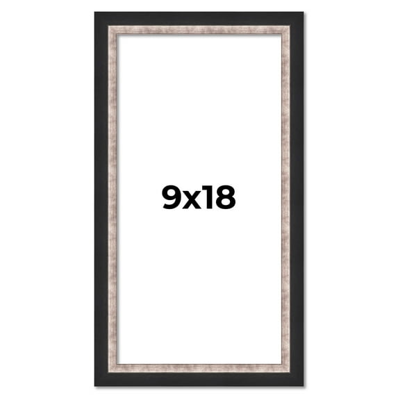 9x18 Frame Silver Real Wood Picture Frame Width 1.25 Inches | Interior Frame Depth 0.75 Inches |
