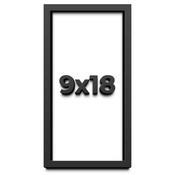 9x18 Shadow Box Frame Black | 1 inches Deep Real Wood Contemporary Shadowbox Display Frame | UV