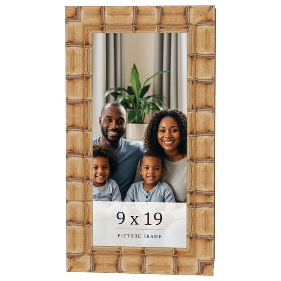 9x19 Frame Beige Real Wood Picture Frame Width 3 inches | Interior Frame Depth 0.5 inches | Natural