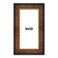 thumbnail image 1 of 9x19 Frame Brown Walnut Gold Ornate Trim Solid Wood Plein Air Picture Frame | 3 Inch Moulding Width, 1 of 8