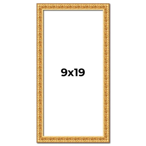 9x19 Frame Gold Real Wood Picture Frame Width 1 inches | Interior Frame Depth 0.5 inches | Edwina