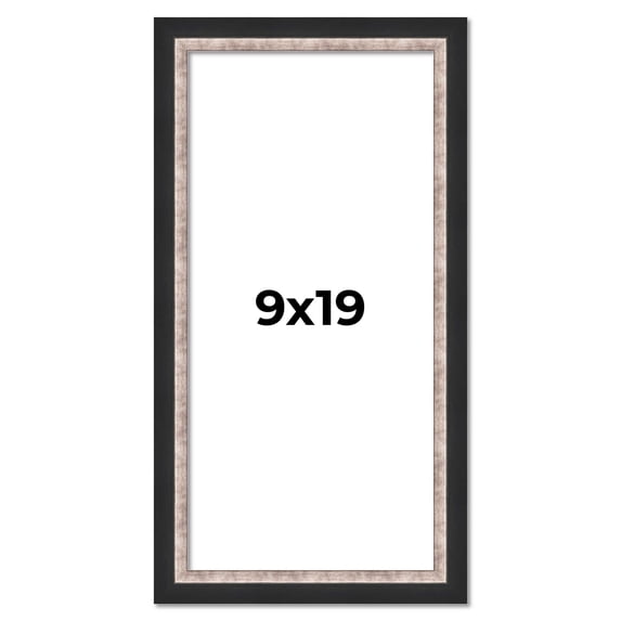 9x19 Frame Silver Real Wood Picture Frame Width 1.25 Inches | Interior Frame Depth 0.75 Inches |