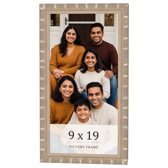 9x19 Frame Silver Real Wood Picture Frame Width 1.5 inches | Interior Frame Depth 0.5 inches |