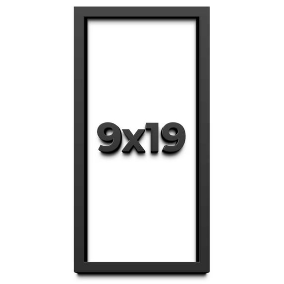 9x19 Shadow Box Frame Black | 1 inches Deep Real Wood Contemporary Shadowbox Display Frame | UV
