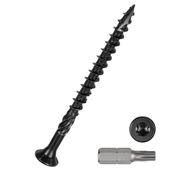 #9x2-1/2" Deck Screws - 65Pack - Good for Decks, Fences, Frames, Farms, Outdoor Furniture - Carbon Steel Wood Screws Decking Screws W/ T25 Torx Star Drive Bit - Black
