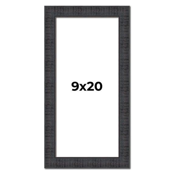 9x20 Frame Brown Rustic Solid Wood Picture Frame 1.5 Inches Wide | Interior Frame Depth 0.5 Inches