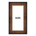 thumbnail image 1 of 9x20 Frame Brown Walnut Gold Ornate Trim Solid Wood Plein Air Picture Frame | 3 Inch Moulding Width, 1 of 8