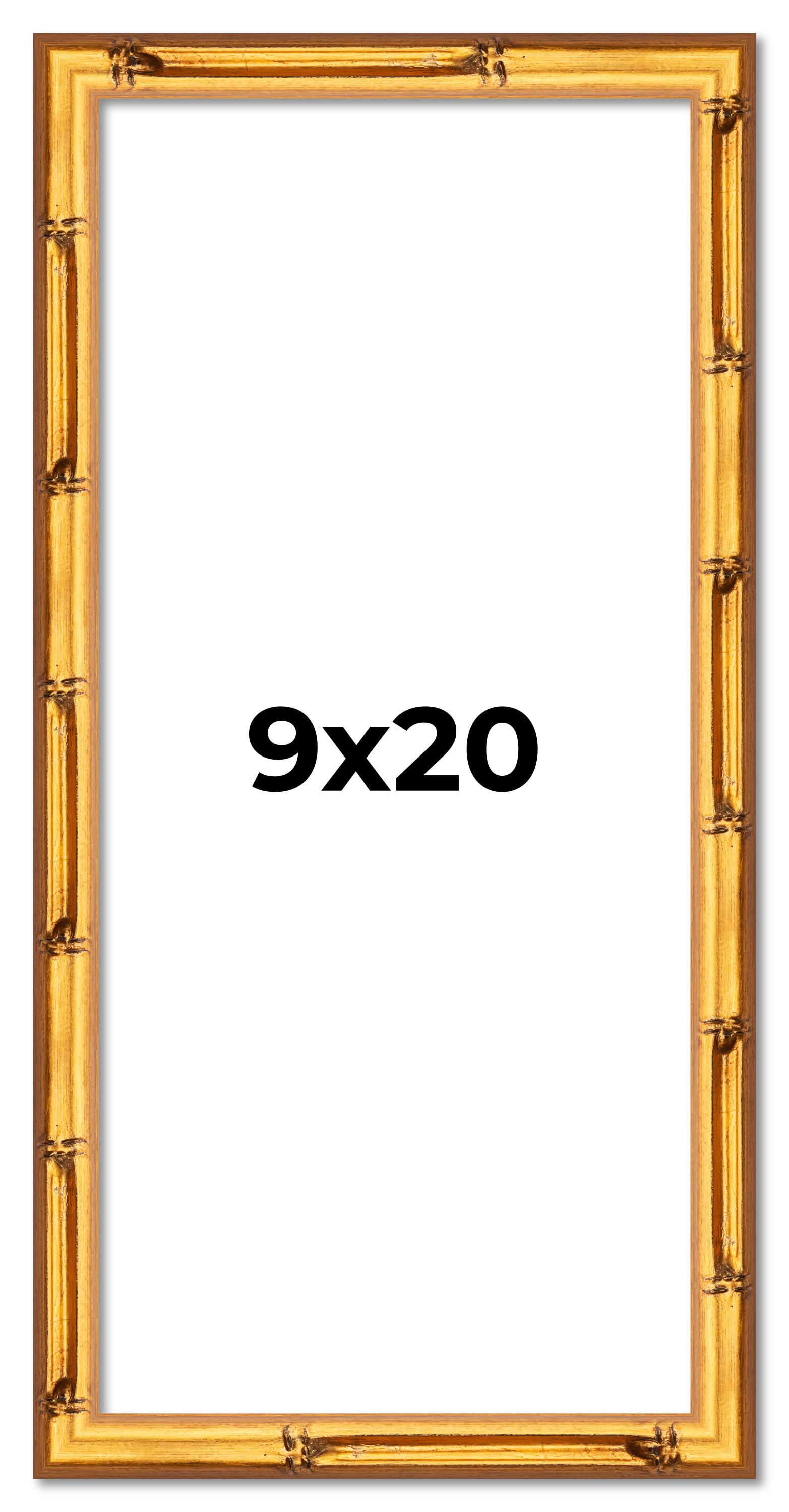 9x20 Frame Gold Bamboo Picture Frame - Complete Modern Photo Frame ...
