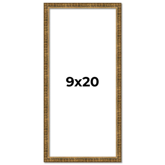 9x20 Frame Gold Kingsley Distressed Solid Wood Picture Frame Width 0.75 Inches | Interior Frame