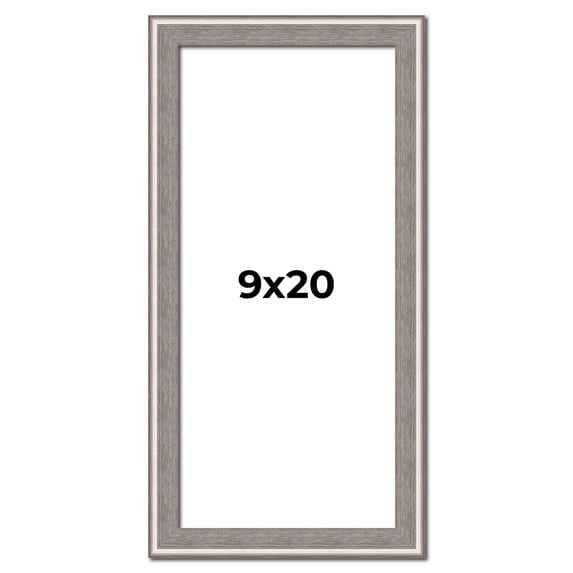 9x20 Frame Grey Real Wood Picture Frame Width 1.25 inches | Interior Frame Depth 0.5 inches | Hans