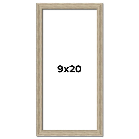 9x20 Frame Grey Solid Wood Picture Frame Width 1 Inches | Interior Frame Depth 0.5 Inches |