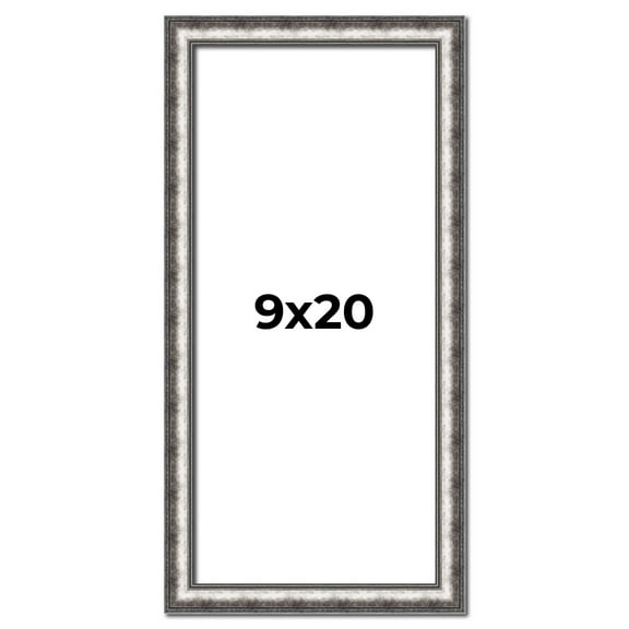9x20 Frame Silver Real Wood Picture Frame Width 1.125 Inches | Interior Frame Depth 0.5 Inches |