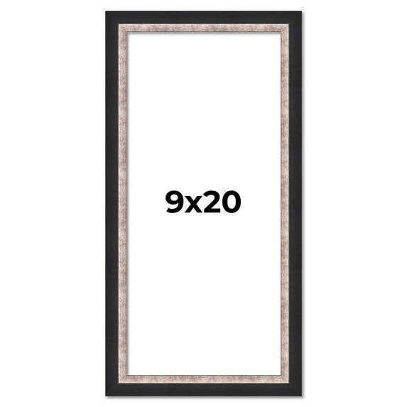 9x20 Frame Silver Real Wood Picture Frame Width 1.25 Inches | Interior Frame Depth 0.75 Inches |