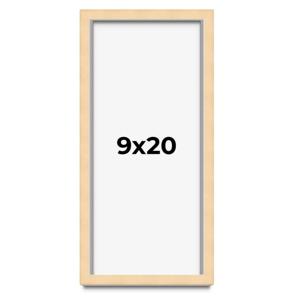 9x20 Shadow Box Frame Brown | 0.875 Inches Deep Real Wood Contemporary Shadowbox Display Frame | UV