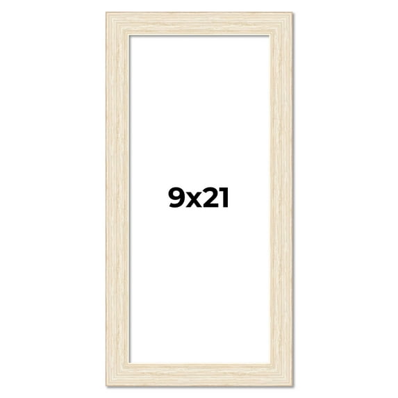 9x21 Frame White Real Wood Picture Frame Width 1.5 inches | Interior Frame Depth 0.5 inches | Barn