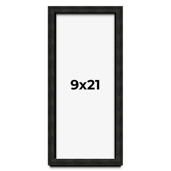 9x21 Shadow Box Black Rustic Barnwood Display Frame | 1.125 Inch Deep | 0.875 Inch Moulding Width