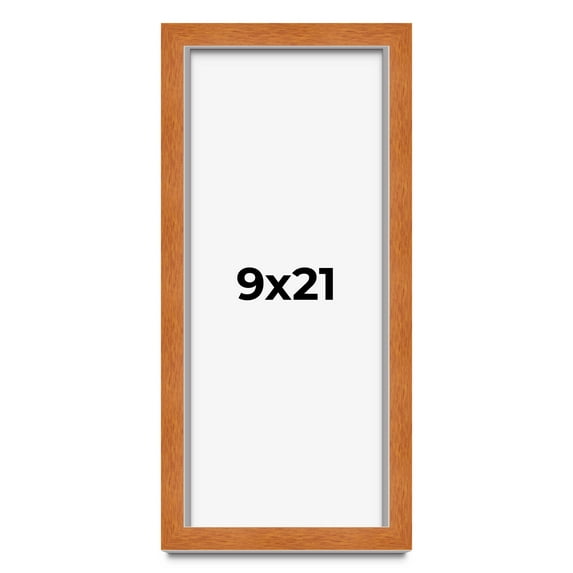 9x21 Shadow Box Frame Brown | 0.875 Inches Deep Real Wood Contemporary Shadowbox Display Frame | UV