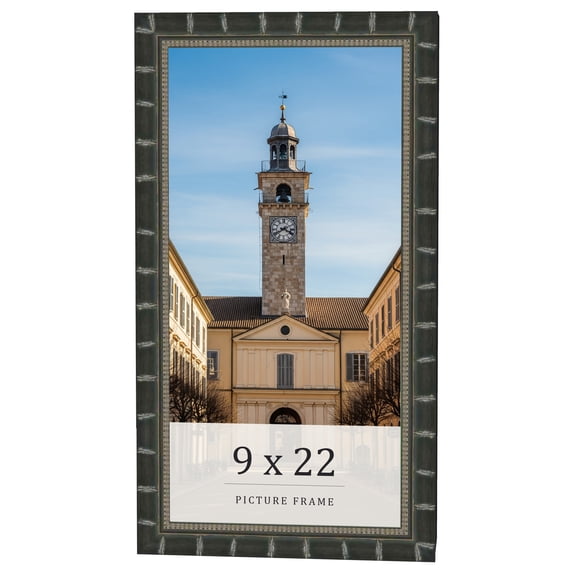 9x22 Frame Black Bamboo Solid Wood Picture Frame Width 1.5 Inches | Interior Frame Depth 0.5 Inches