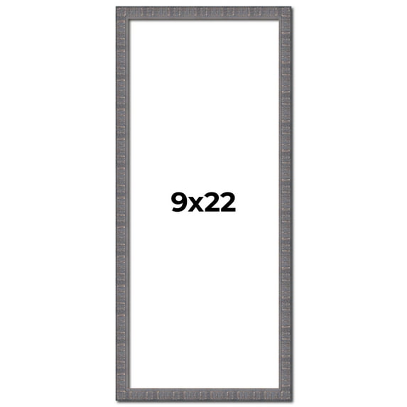 9x22 Frame Blue Kingsley Pewter Solid Wood Picture Frame Width 0.75 Inches |Interior Depth 0.5