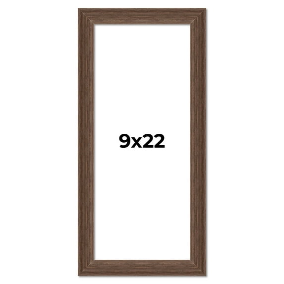 9x22 Frame Brown Distressed Barnwood Picture Frame | Rustic Farmhouse Photo Frame Includes UV