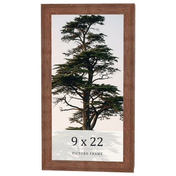 9x22 Frame Brown Farmhouse Solid Wood Picture Frame Width 1.5 Inches | Interior Frame Depth 0.5