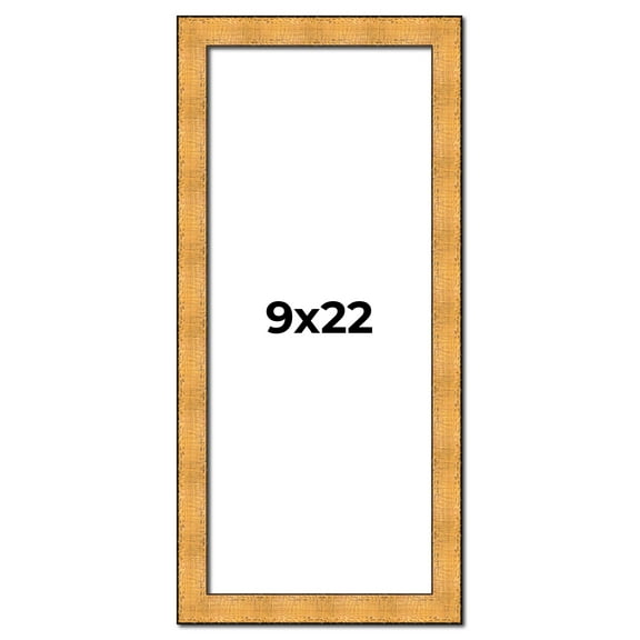 9x22 Frame Gold Rustic Solid Wood Picture Frame | 1.25 Inch Wide Moulding | Rustique Gold