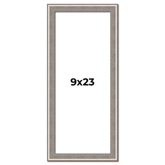 9x23 Frame Grey Real Wood Picture Frame Width 1.25 inches | Interior Frame Depth 0.5 inches | Hans