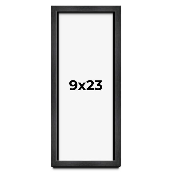 9x23 Shadow Box Frame Grey Charcoal Black | 0.875 Inches Deep | Solid Wood Shadowbox Display Frame