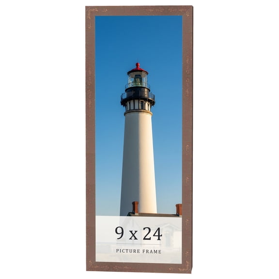 9x24 Distressed Brown Real Wood Picture Frame Width 1.25 inches | Interior Frame Depth 0.5 inches |