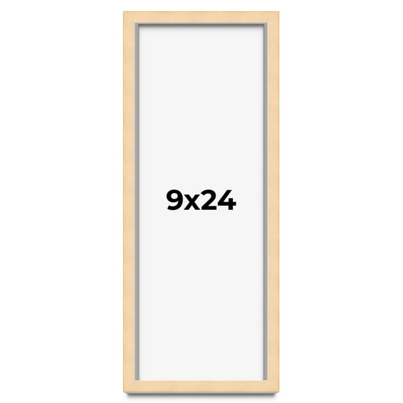 9x24 Frame Beige Real Wood Picture Frame Width 0.75 inches | Interior Frame Depth 0.5 inches |