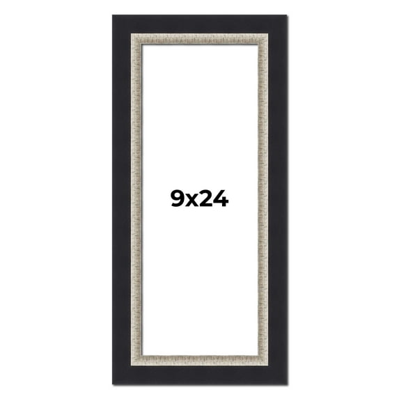 9x24 Frame Black Real Wood Picture Frame Width 2.25 Inches | Interior Frame Depth 0.5 Inches |