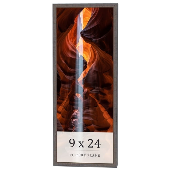 9x24 Frame Blue Kingsley Pewter Solid Wood Picture Frame Width 0.75 Inches |Interior Depth 0.5