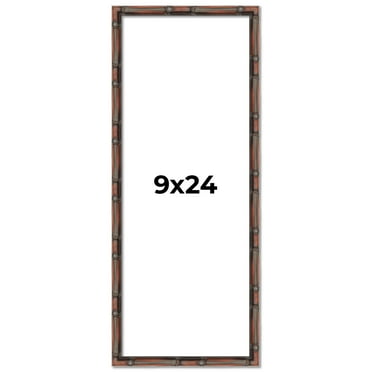 9x24 Frame Brown Bamboo with Dark Coffee/Walnut Finish | Solid Wood Picture Frame Width 0.75 Inches