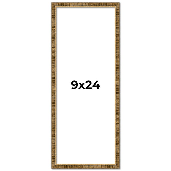 9x24 Frame Gold Kingsley Distressed Solid Wood Picture Frame Width 0.75 Inches | Interior Frame