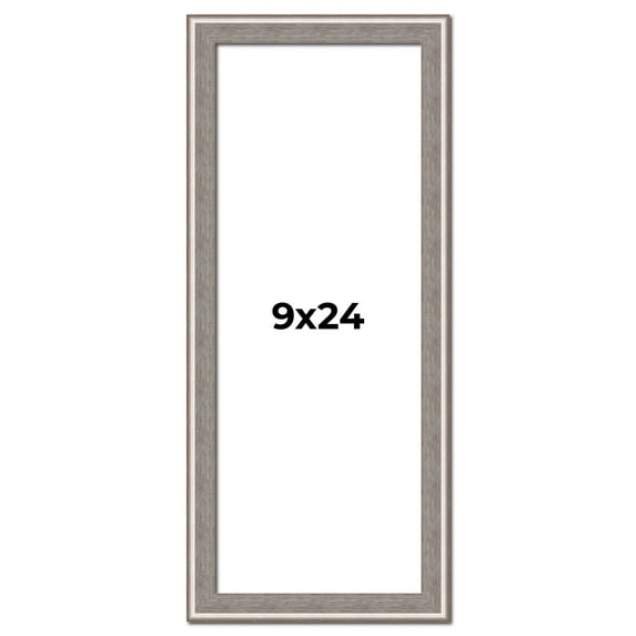 9x24 Frame Grey Real Wood Picture Frame Width 1.25 inches | Interior Frame Depth 0.5 inches | Hans