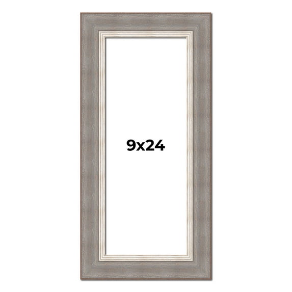 9x24 Frame Grey Real Wood Picture Frame Width 2.75 Inches | Interior Frame Depth 0.5 Inches | Linus