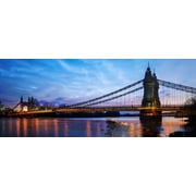 9x24in Photo Paper Hammersmith Suspension bridge Art Print Worlds Most Incredible Bridges London - Panoramic View Art Print