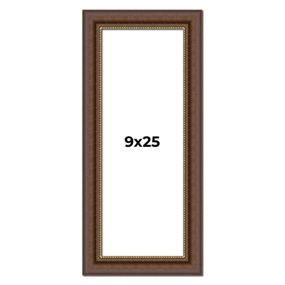 9x25 Copper and Brown Real Wood Picture Frame Width 2 inches | Interior Frame Depth 0.5 inches |